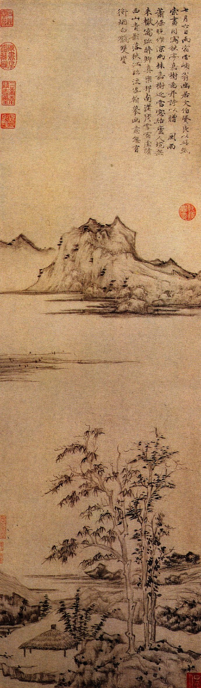 图片二 ：元代倪瓒《秋亭嘉树图》.jpg