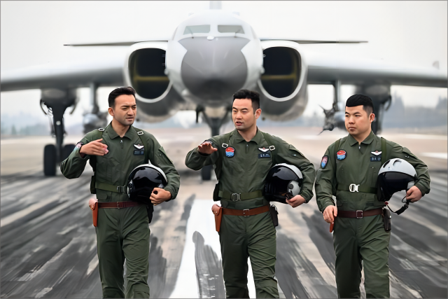 空军航空兵某团飞行二大队大队长张斌（中）与机组成员交流（2023年2月18日摄）。新华社发（余红春 摄(1)(1).png